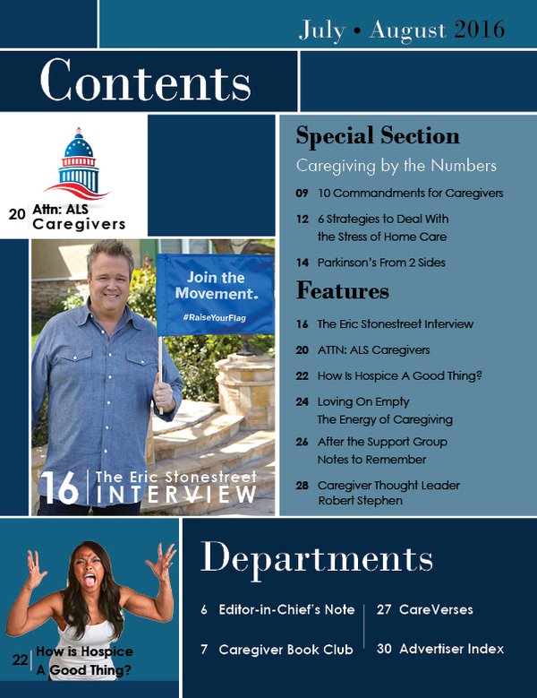 Today's Caregiver magazine July/August Issue - Contents