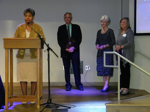 St. Rep. R. Goodwin receives award from G. Barg, S. Savage and M. Rains at Fearless Caregiver conf., June 22.jpg